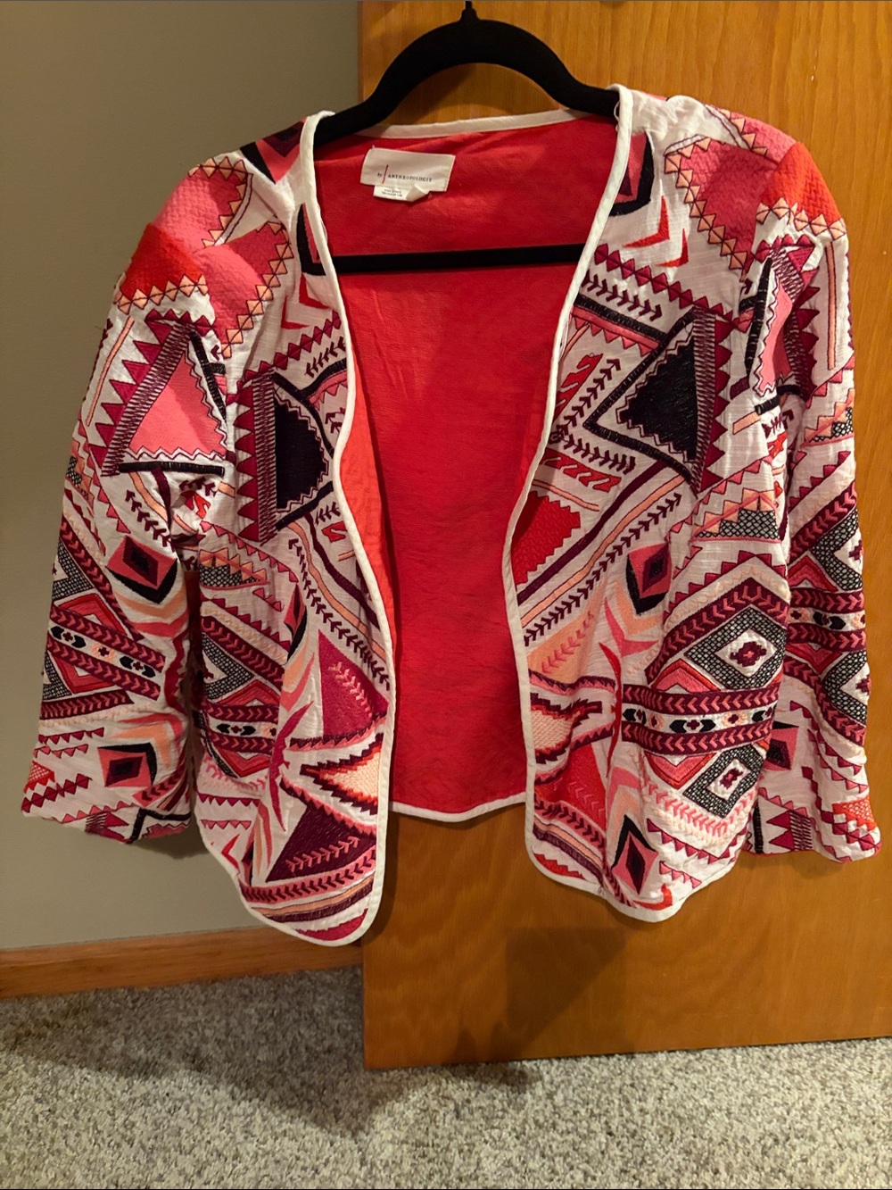 Geo-Print Open Front Blazer